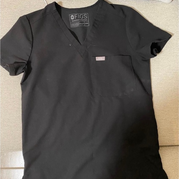 FIGS 3 black catarina one pocket scrub top XXS - Picture 3 of 4